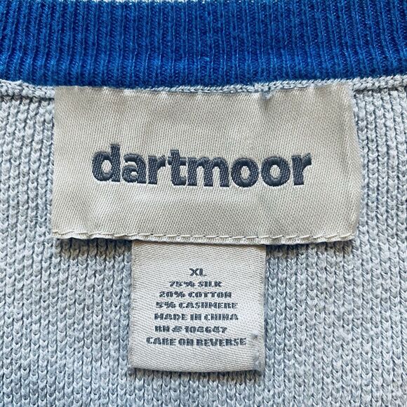 DARTMOOR XL Men’s Gray Silk Cashmere Cotton Knit Crewneck Preppy Sweater Golf - Picture 5 of 16